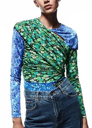 Zara блуза з драпіруванням