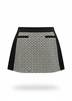 Юбка женская мини walls геометрический принт черно-белая eur 4469 16 l xl