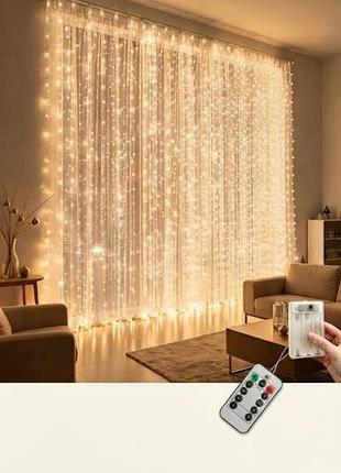 ​🌟 led-гірлянда-штора " зоряний дощ" нова.