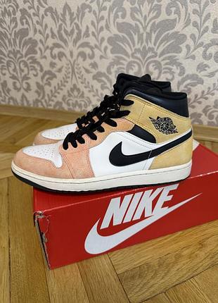 Кросівкі nike air jordan mid 1 44 10 us 28см ( різнокольорові, розмір 44, шкіра)