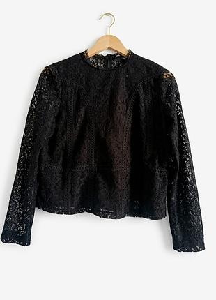 Изысканная кружевная блуза zara с кружевом кроше.