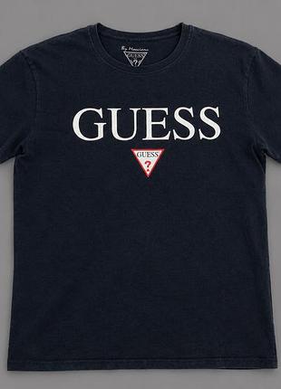 Футболка чоловіча guess чорна з логотипом
