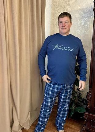 Піжама чоловіча тепла синя