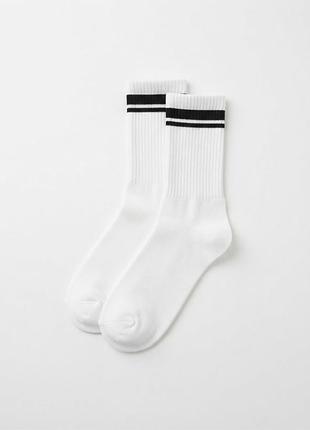 Носки хлопковые ребристые с усиленной стопой h&m