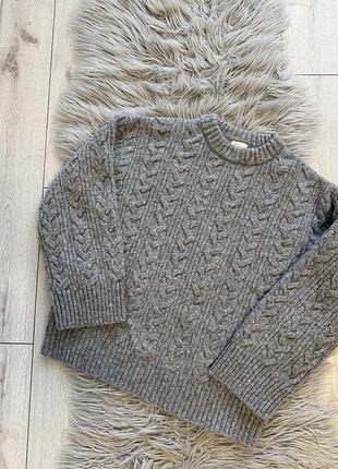 Светр жіночий h&m оверсайз сірий з візерунком