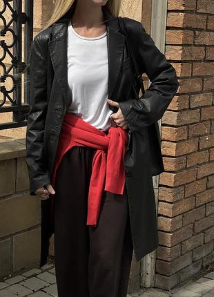 Плащ жіночий maddison чорний шкіряний, розмір 38