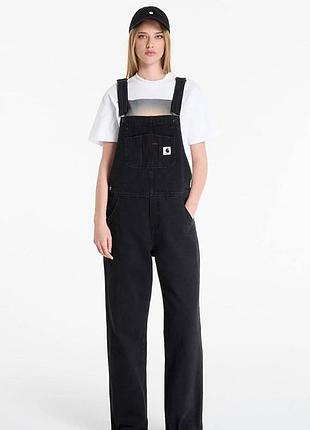 Жіночий  carhartt wip women bib overall straight black stone washed size l