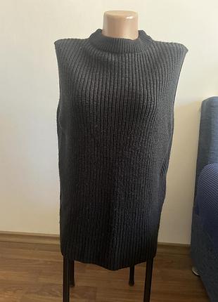 Чорна  вʼязана безрукавка, new look, s, акрил