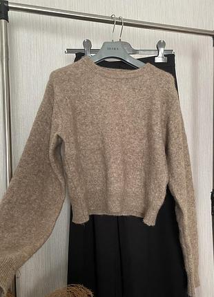 Светр жіночий zara кроп-топ шерстяний бежевий ( max mara color)
