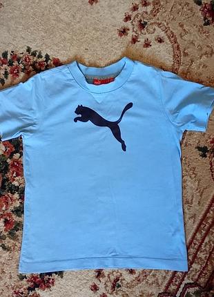 Футболка для хлопчика puma блакитна з логотипом