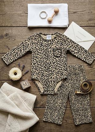 Комплект костюм леопард zara боді і палаццо 2-3 роки