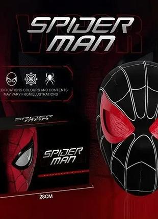 Маска героя spiderman? підсвічування, застібка - блискавка, рухомі елементи, на батарейках,в коробці