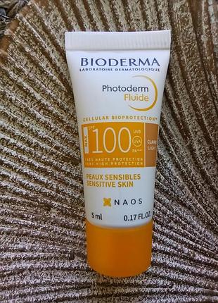 👒уцінка bioderma photoderm fluide max spf100+ сонцезахисний флюїд для обличчя з тонуючим ефектом пробник