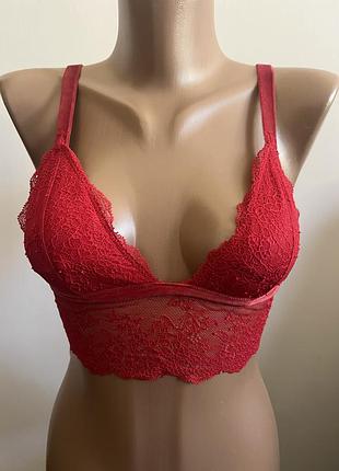 Яскраво червоний мереживний браллет victoria’s secret,, xs