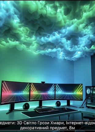 Led-стрічка rgb 3d хмари 8м