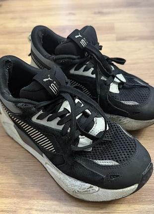 Кросівки для підлітків puma чорні, розмір 36, довжина устілки 22.5 см, замша