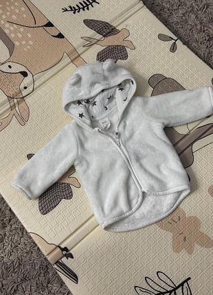 Куртка для хлопчиків/дівчаток біла флісова 
h&m
2-4 місяці