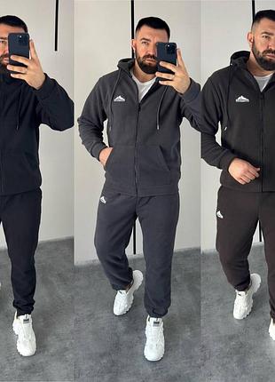 Чоловічий спортивний костюм двосторонній фліс m-l l-xl xl-xxl шоколад,чорний ,графіт