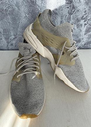 Сірі кросівки puma trinomic, текстиль з поліуретановими накладками для фіксації пʼяти, розмір 46