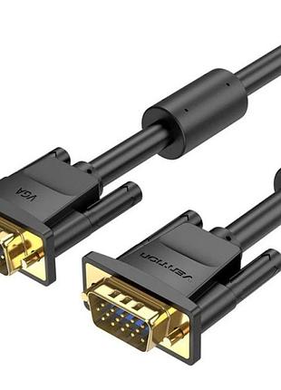 Кабель vention vga 15m–15m 10 м з феритовими фільтрами для відеосигналу чорний (daebl)