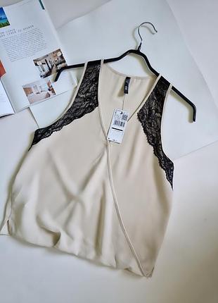 Mango блуза на запах с кружевом р с. сток