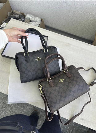 Женская сумка coach rowan satchel, сумка коач, офисная сумка, сумка саквояж