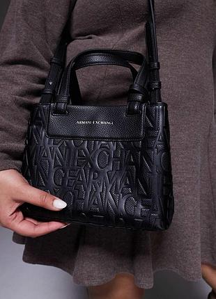 Черная женская сумка armani exchange оригинал кросс-боди, подарок девушке, сестре, подруге