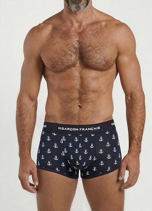 Труси боксери garcon francais boxer court18 ancres чоловіча французька білизна l синій з принтом якоря (zik0000031415)
