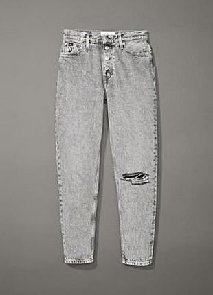 Джинси calvin klein mom jean - звужені джинси - сірий денім