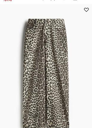 Джинсы брюки женские в леопардовый принт h&amp;m