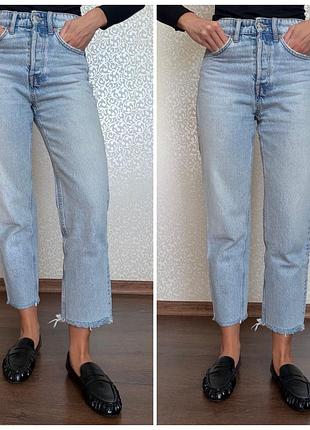 Блакитні вкорочені джинси zara