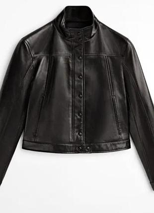 Шкіряна куртка massimo dutti s