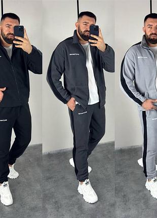 Чоловічий спортивний костюм двосторонній фліс m/l l/xl xl/xxl чорний,графіт,сірий