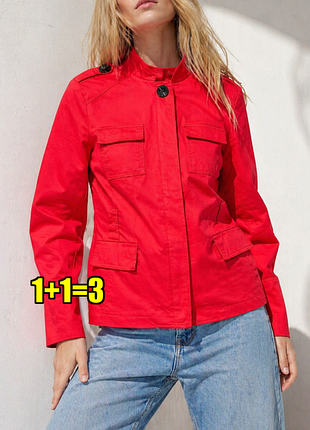 🤩1+1=3 фирменная красная приталенная куртка жакет zara, размер 44 - 46