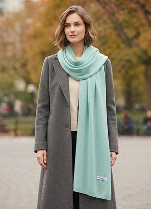 Cashmere collection шарф палантин 100% кашемір світла бірюза м'ята