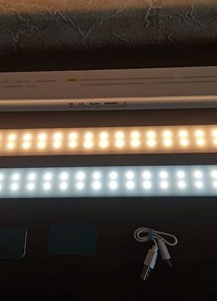 Led лампа з датчиком руху та акумулятором "super slim" в алюмінієвому корпусі. 40см. час неприривної роботи 4 години!!