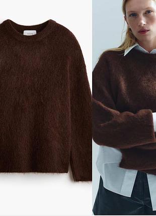 Светр жіночий h&m edition коричневий розмір с мохер шерсть