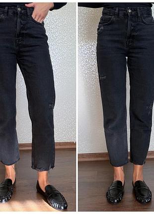 Чорні вкорочені джинси zara 🖤
