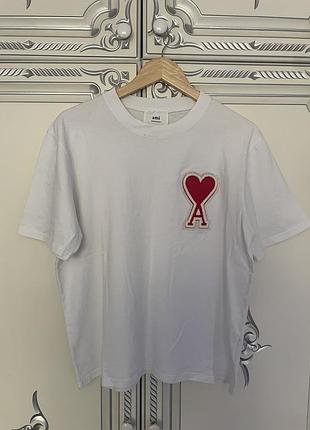 Футболка ami alexandre mattiussi de coeur tone-on-tone t-shirt crop оригінал розмір м