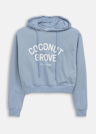 Худі жіноче terranova   блакитне з принтом coconut grove