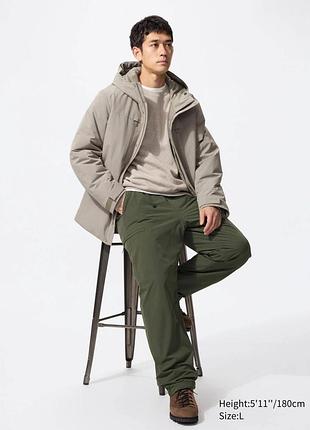 Штани uniqlo оливкові warm lined trousers long