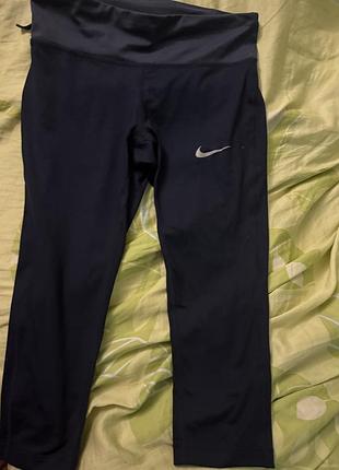 Капрі бриджі жіночі nike dri-fit, розмір s сині