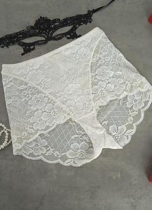 Молочные кружевные трусики marks &amp; spencer