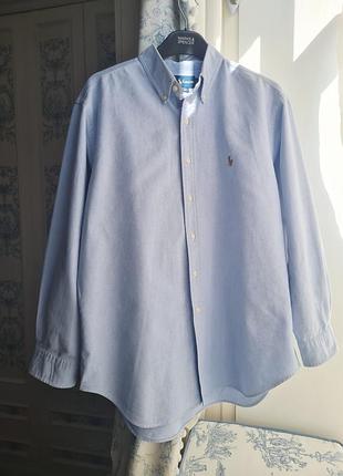 Чоловіча сорочка polo ralph lauren custom fit oxford blue
