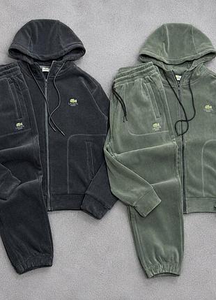 Флісовий костюм lacoste 🐊  🖤 чорний 🫒 оливка 💙 темно-темно-синій  ▪️ тканина: полар (двосторонній фліс) ▪️ склад: 95% поліестер, 5% спандекс