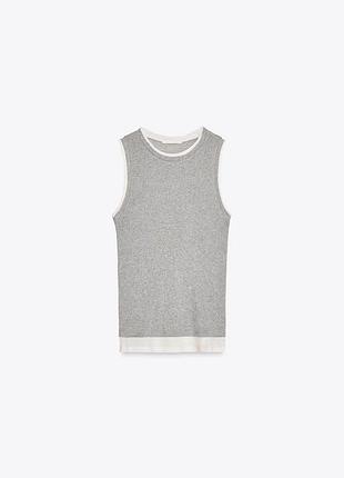 Майка футболка  топ в рубчик zara нова