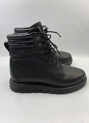 Timberland black leather lace-up boots 2