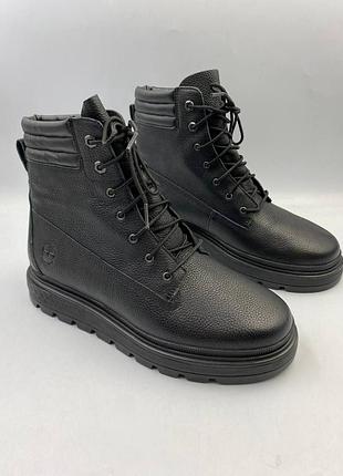 Timberland black leather lace-up boots 3