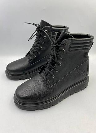 Timberland black leather lace-up boots 5