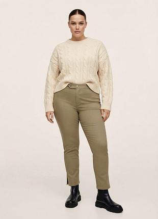 Демі штани mango хакі з розрізами | plus size 2